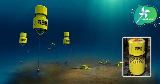นี่คือเครื่อง “อาร์คิมิดีสเวฟสวิง” ทุ่นใต้ทะเลที่ใช้ผลิตไฟฟ้า